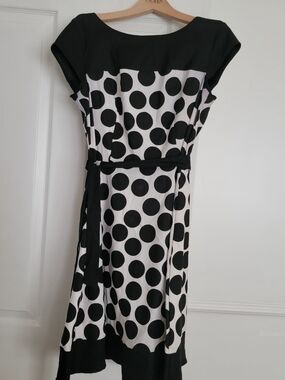 Kim Rogers - Black & White Polka Dot Belted Dress